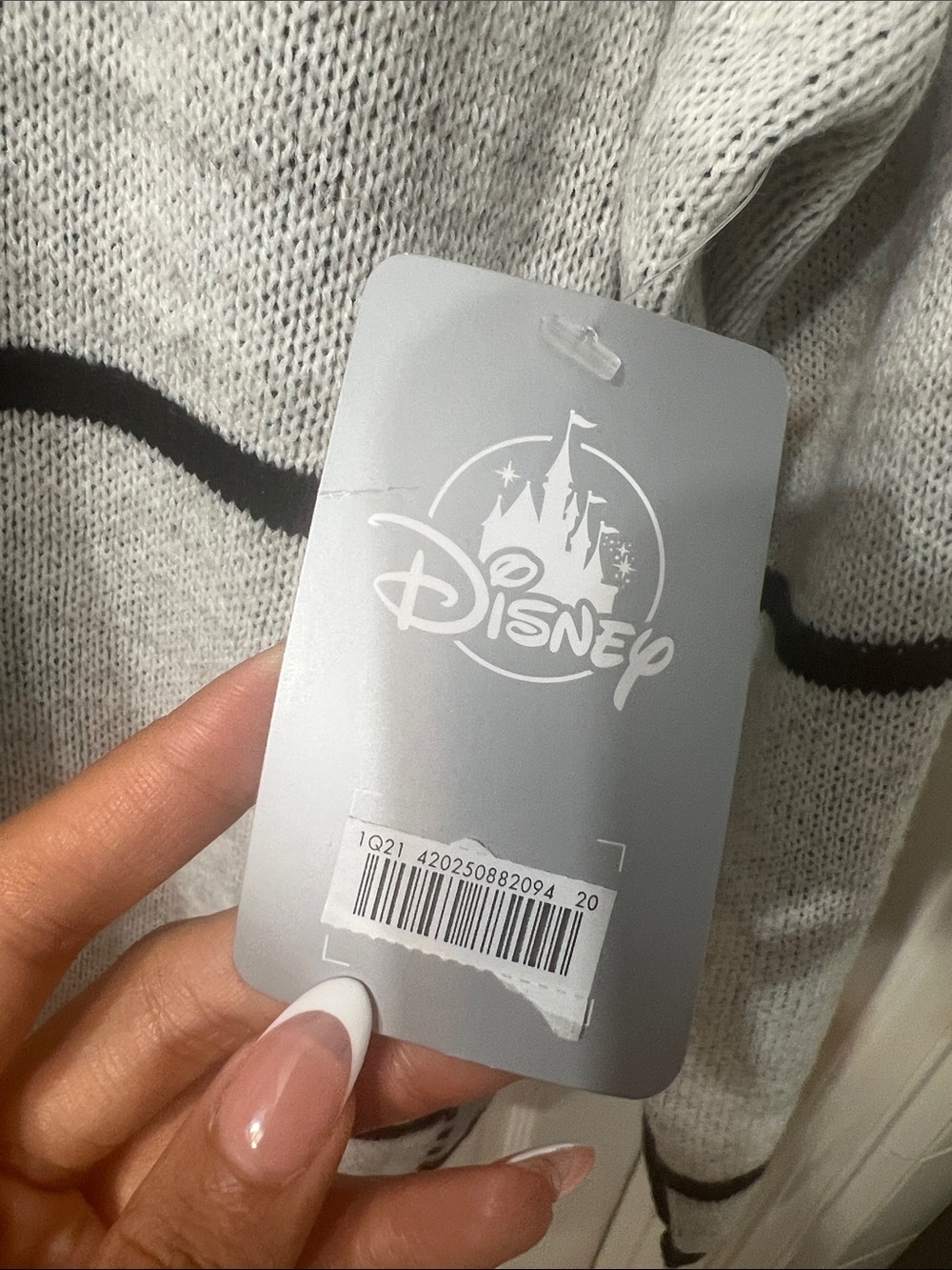 NWT Disney Mickey Mouse Club Gray Button Cardigan Sweater Size XL - Picture 3 of 4